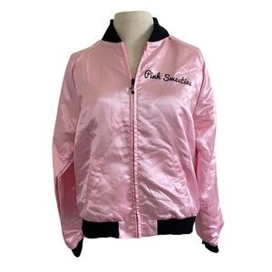 Pink Sweeties blush bubblegum pink black barbie 50s style Bomber Jacket